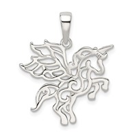 Sterling Silver Diamond-cut Pegasus Pendant view 3