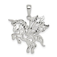 Sterling Silver Diamond-cut Pegasus Pendant view 1
