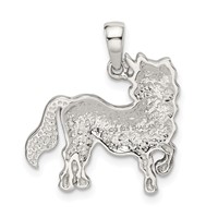 Sterling Silver Rhod-pltd Multi-color Preciosa Crystal Unicorn Pendant view 3