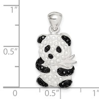 Sterling Silver Imitation Pearl & Preciosa Crystal Panda Pendant view 4