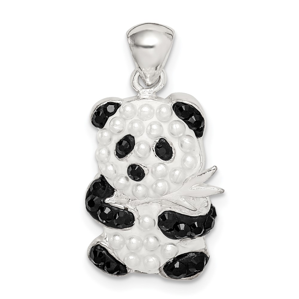 Sterling Silver Imitation Pearl & Preciosa Crystal Panda Pendant