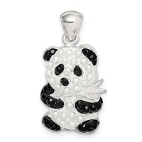 Sterling Silver Imitation Pearl & Preciosa Crystal Panda Pendant view 1