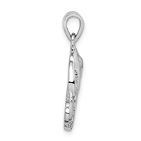 Sterling Silver Rhodium-plated Elephants Pendant view 2