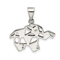 Sterling Silver Antiqued Marcasite Elephant Pendant view 3