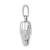 Sterling Silver Rhodium-plated Polished Elephant Pendant view 2