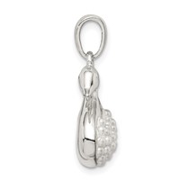 Sterling Silver Rhodium-plated Imitation Pearl Swan Pendant view 2