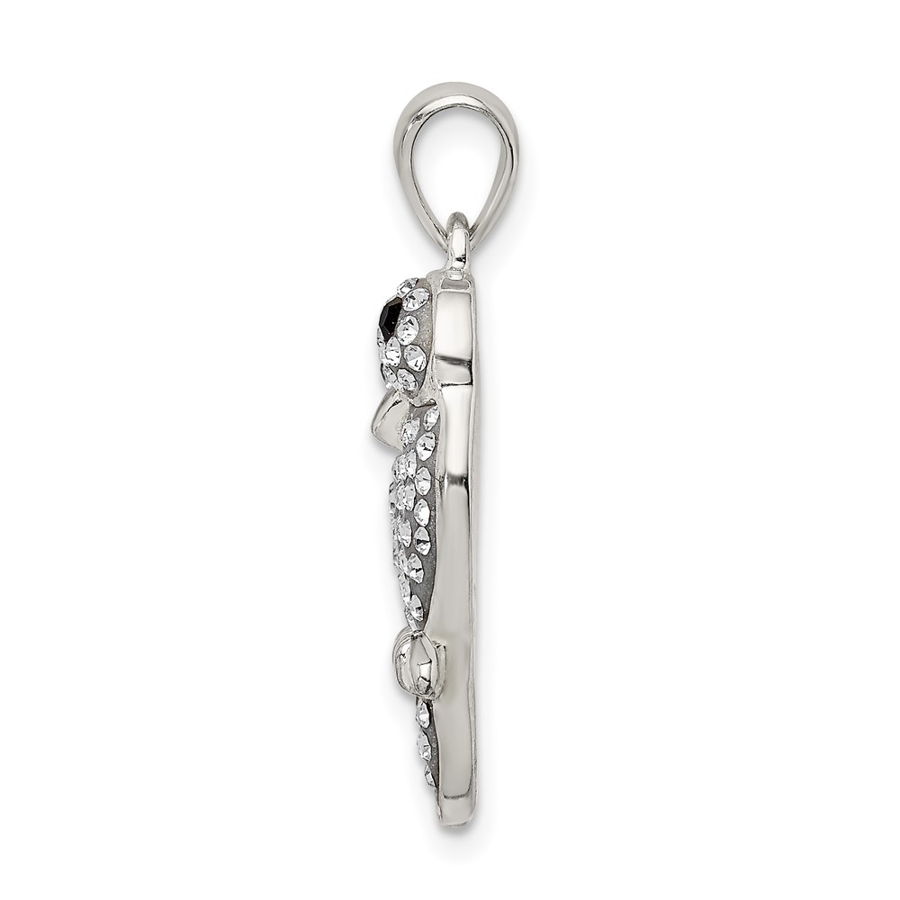 Sterling Silver Rhodium-plated Preciosa Crystal Parrot Couple Pendant (QC9634)