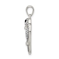 Sterling Silver Rhodium-plated Preciosa Crystal Parrot Couple Pendant view 2