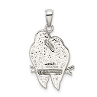 Sterling Silver Rhodium-plated Preciosa Crystal Parrot Couple Pendant view 3