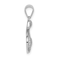 Sterling Silver Rhodium-plated Polished Pave CZ Swan Pendant view 2