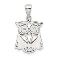 Sterling Silver Antiqued Marcasite Owl Pendant view 3