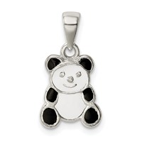 Sterling Silver Enamel Panda Pendant view 1