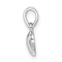 Sterling Silver Rhodium-plated Polished & Satin CZ Heart Pendant view 2