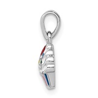 Sterling Silver RH-plated Multi-color Enameled Cupcake Children's Pendant view 2