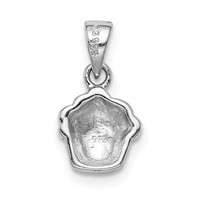 Sterling Silver RH-plated Multi-color Enameled Cupcake Children's Pendant view 3