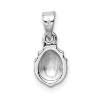 Sterling Silver Rhodium-plated Red and Black Enameled Ladybug Petite Pendant view 3