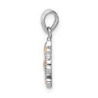 Sterling Silver Rhodium-plated Multi-color Enamel Seahorse Pendant view 2