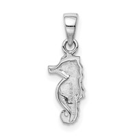 Sterling Silver Rhodium-plated Multi-color Enamel Seahorse Pendant view 3