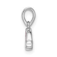 Sterling Silver Rhodium-plated Polished and Enameled Rainbow Pendant with Clouds Petite view 2