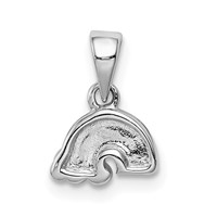 Sterling Silver Rhodium-plated Polished and Enameled Rainbow Pendant with Clouds Petite view 3