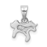 Sterling Silver Rhodium-plated Multi-color Enameled Unicorn Petite Pendant view 3