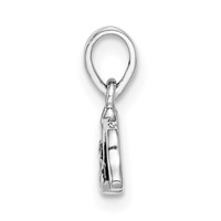 Sterling Silver RH-plated Black White Enameled Puppy Children's Pendant view 2