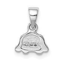 Sterling Silver RH-plated Black White Enameled Puppy Children's Pendant view 3
