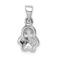 Sterling Silver Rhodium-plated Multi-color Enameled Penguin Petite Pendant view 3