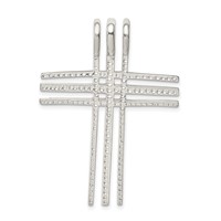 Sterling Silver Polished Cross Chain Slide view 3