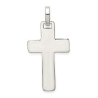 Sterling Silver Polished Cross Pendant view 3