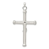 Sterling Silver Polished Crucifix Pendant view 3
