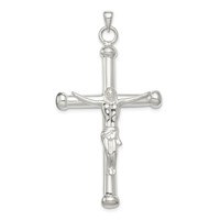 Sterling Silver Polished Crucifix Pendant view 1