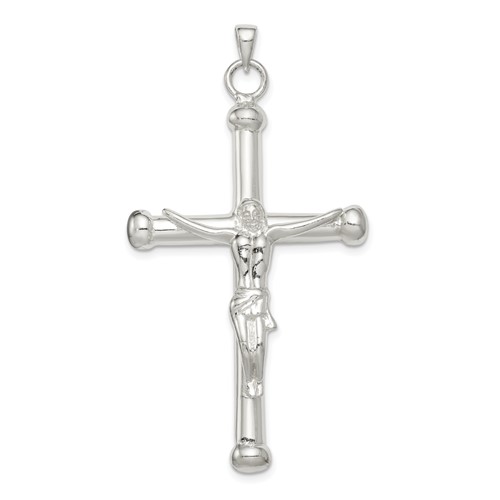 Sterling Silver Polished Crucifix Pendant