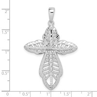 Sterling Silver Diamond-cut Cross Pendant view 4