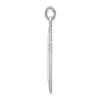 Sterling Silver Platinum-plated Cross Pendant view 2