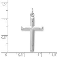 Sterling Silver Platinum-plated Cross Pendant view 4