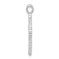 Sterling Silver Rhodium-plated Filigree Textured Cross Pendant view 2