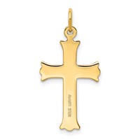 Sterling Silver Gold-tone Polished Cross Pendant view 3