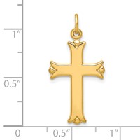 Sterling Silver Gold-tone Polished Cross Pendant view 4