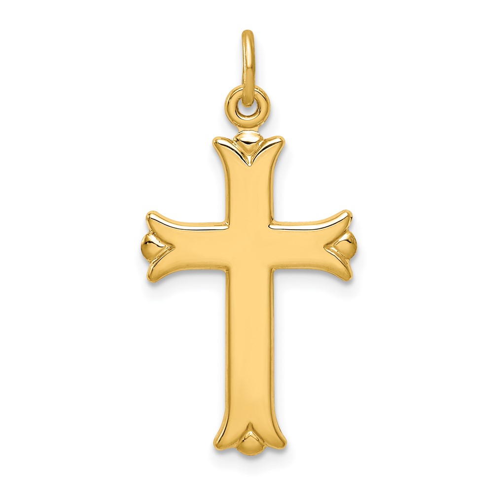 Sterling Silver Gold-tone Polished Cross Pendant