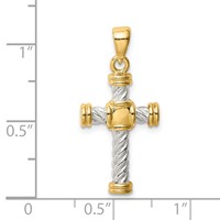 Sterling Silver & Gold-plated Twisted Cross Pendant view 4