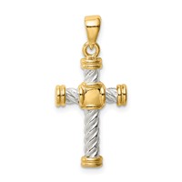 Sterling Silver & Gold-plated Twisted Cross Pendant view 1