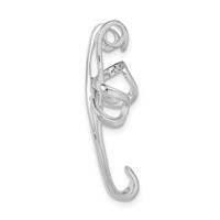 Sterling Silver Rhodium-plated Cross Chain Slide Pendant view 2