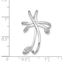 Sterling Silver Rhodium-plated Cross Chain Slide Pendant view 4