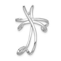 Sterling Silver Rhodium-plated Cross Chain Slide Pendant view 1