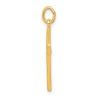 Sterling Silver Gold-tone Diamond-Cut Cross Pendant view 2