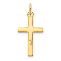 Sterling Silver Gold-tone Diamond-Cut Cross Pendant view 3