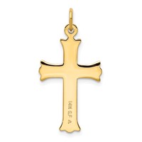 Sterling Silver Gold-tone Diamond-Cut Cross Pendant view 3