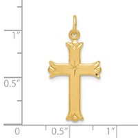 Sterling Silver Gold-tone Diamond-Cut Cross Pendant view 4