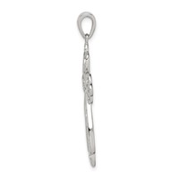 Sterling Silver Diamond & Diamond-cut Cross Pendant view 2